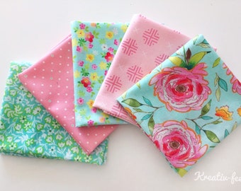 Paquet de tissu patchwork "Fleurologie" pièces 5 pcs.