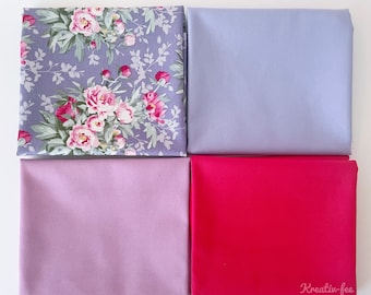 Tilda fabric package Woodland Lavender Solid Basics 4pcs.