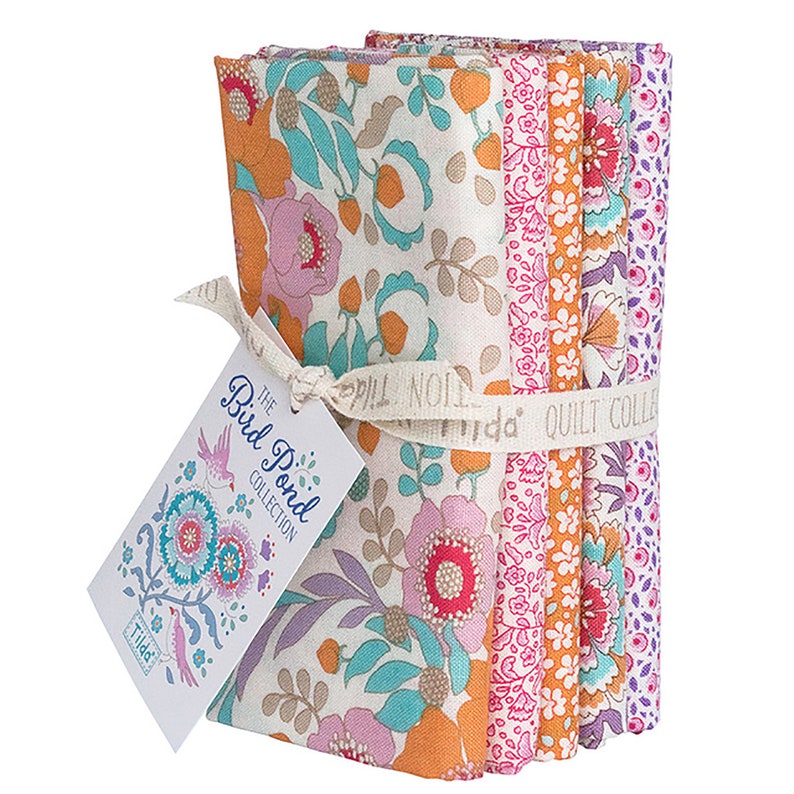 50x55 Tilda Bird Pond Fabric Pack 5 St