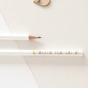 Pencil for school enrollment Pencil with saying Finally a school child Gift for starting school paperwork white Quote Gift idea image 1