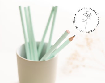 Bleistift Wildflower |  Bleistift mit Spruch | Schreibwaren | Papeterie | Schreibkram | Pastellfarben | mint | matt