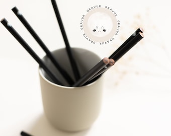 "Moon" pencil | Engraved pencil | Stationery | Paper goods | Writing supplies | Black | Moon | Children's pencil | Back to school