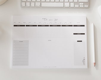 Weekly planner DIN A4 | Notepad | 50 sheets weekly planner | To Do List | Home Office | Organization Planner | Weekly planner