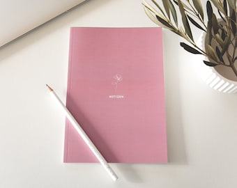 Notizbuch A5 // Blume | 60 Seiten | Gepunktet | undatierter Kalender | Geschenkidee für Kollegen