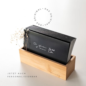 DESIGN RECIPE BOX incl. 40 recipe cards + idea memory card | black | Bamboo box | CUSTOMIZABLE