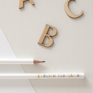 Pencil for school enrollment Pencil with saying Finally a school child Gift for starting school paperwork white Quote Gift idea image 2