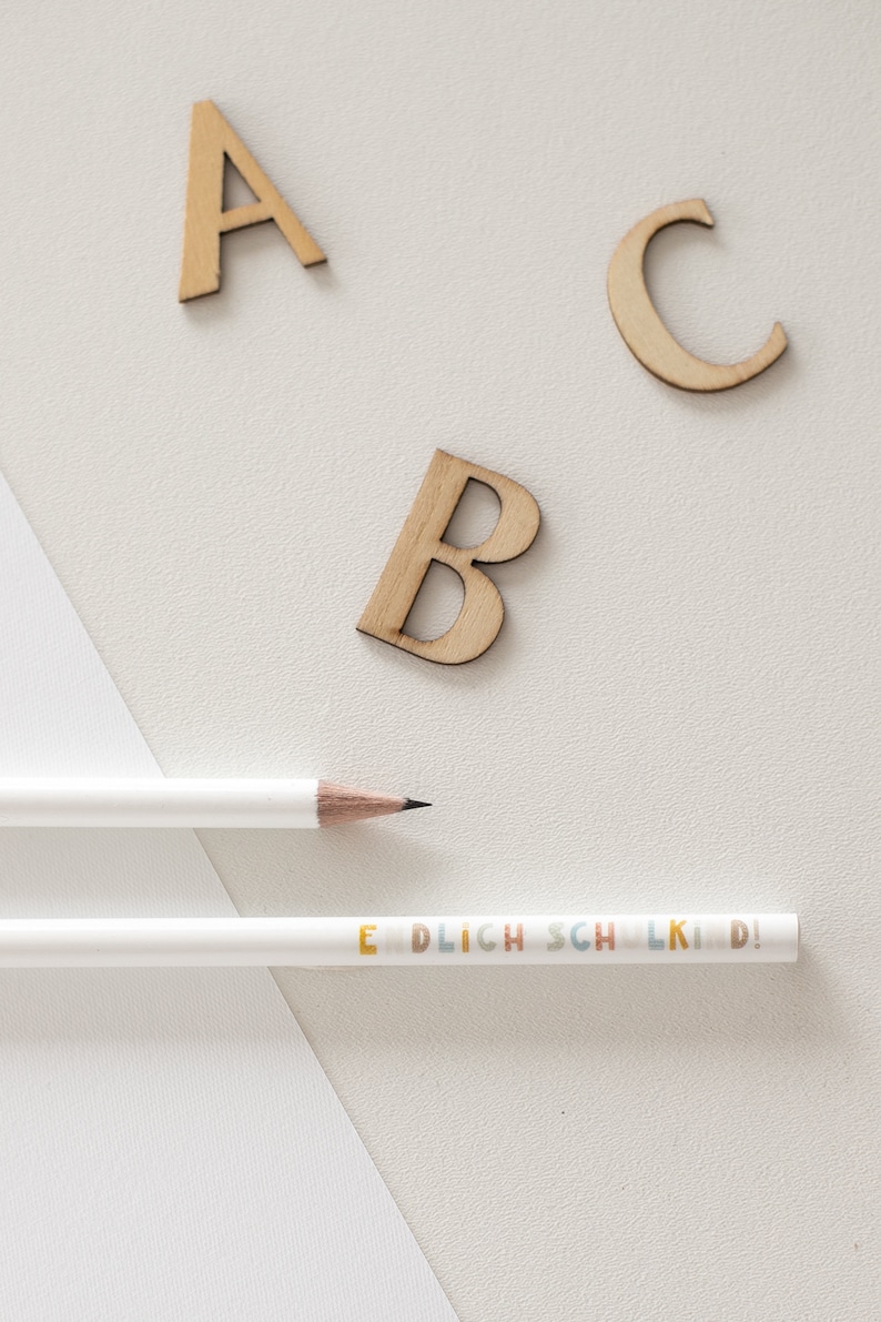 Pencil for school enrollment Pencil with saying Finally a school child Gift for starting school paperwork white Quote Gift idea image 2