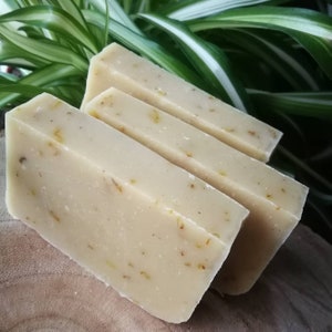 Bergamot, Orange and Calendula flower cold process handmade soap. Natural shampoo. Organic, vegan palm oil and plastic free. Zero Waste