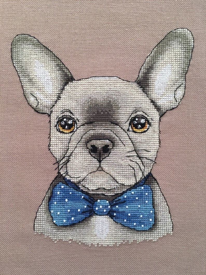 Cross Stitch pug/French bulldog DMC Cross Stitch | Etsy