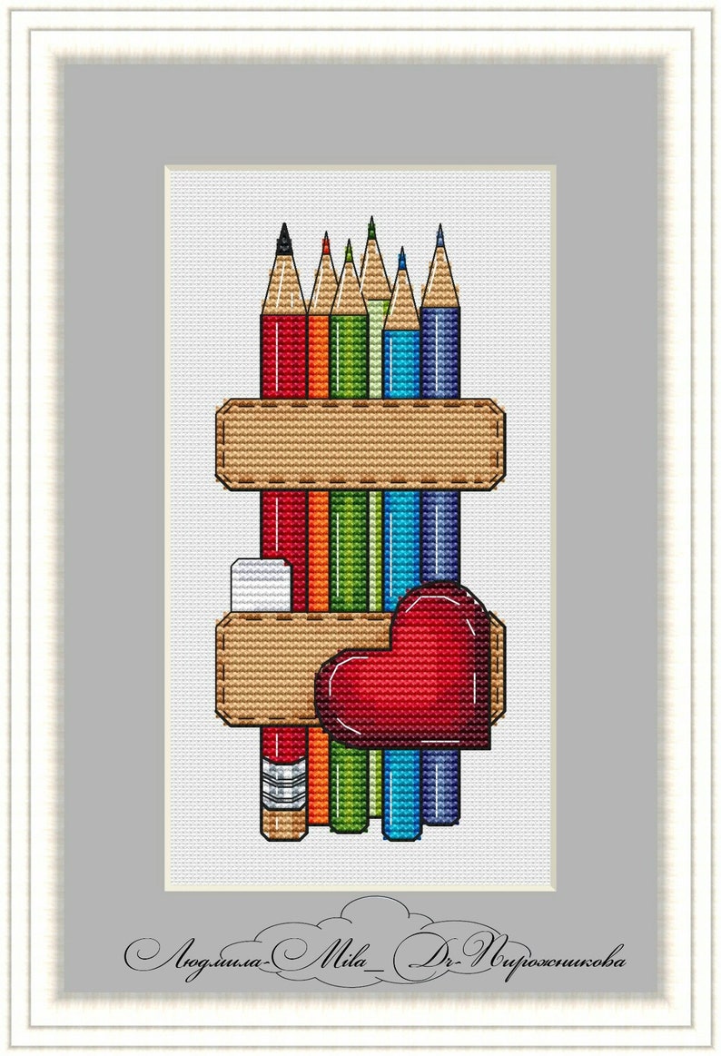 Cross Stitch pencils DMC Cross Stitch Chart | Etsy