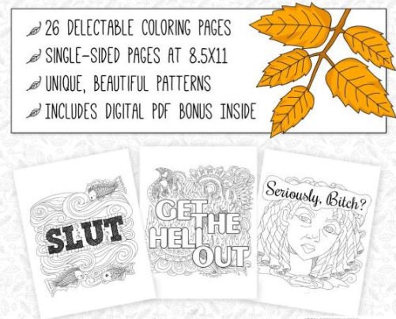 Adult Coloring Book For Stress Relief Go Fck Yourself Rude Etsy