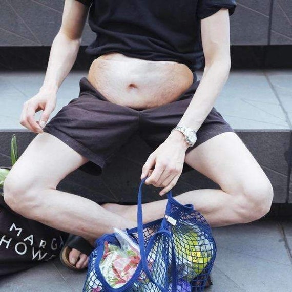 hairy man belly fanny pack