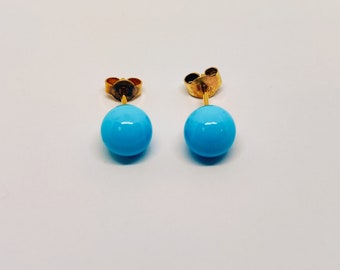 18k gold turquoise earrings