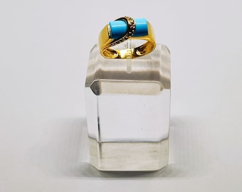 Ring with turquoise gold 18 k