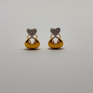 Zweifarbige Ohrringe aus 18 Karat Gold