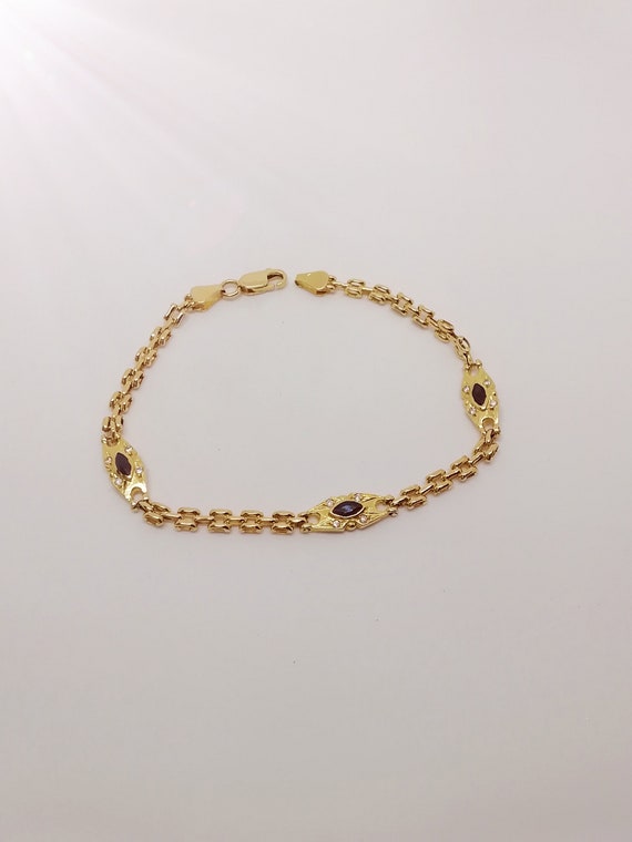 Armband mit 18 Karat GoldSaphiren Etsy