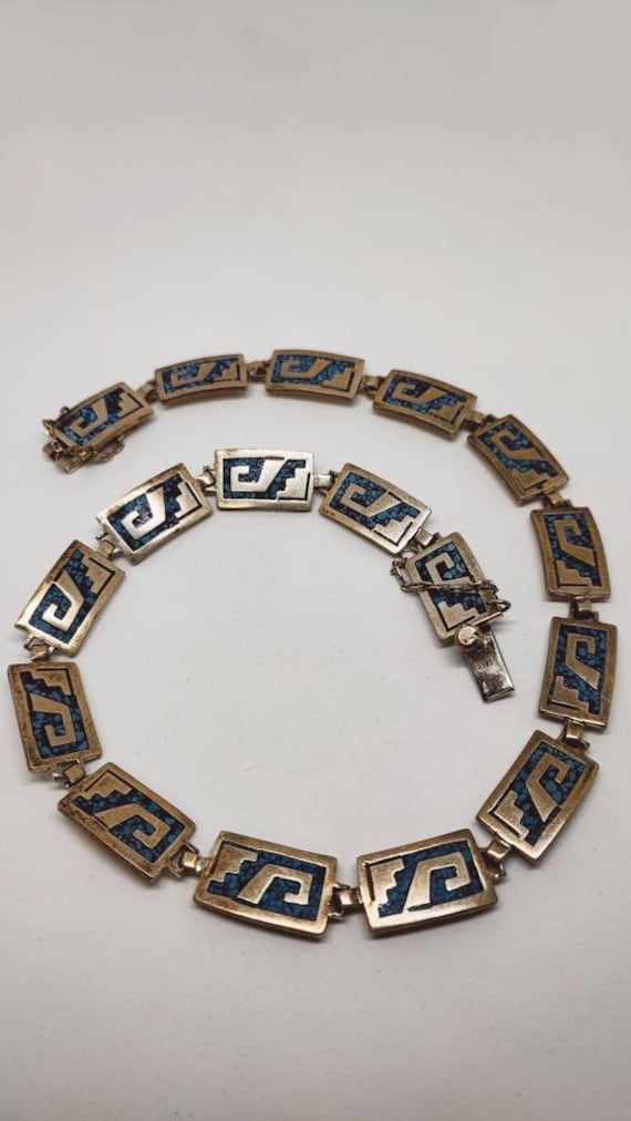 Solid silver and turquoise necklace - image 1