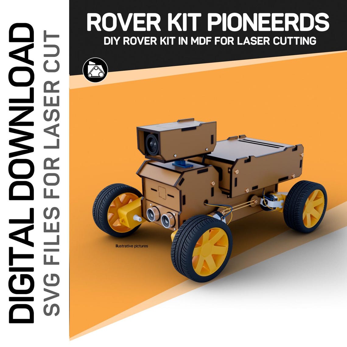 Rover Kit in MDF for Laser Cutting - Vector Files SVG and DXF - Etsy
