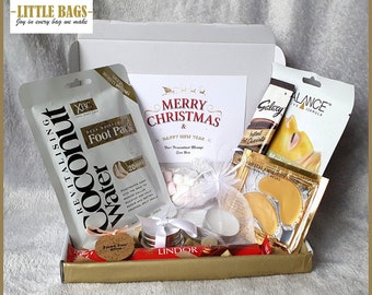 PERSONALISED CHRISTMAS HAMPER pamper package for her ladies Xmas Secret Santa self care gift box - Spa in a box