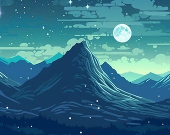 21 Pixel Art iPhone or Android Backgrounds | 2D Pixel Art Phone Background | Pixel Art Style Mountains Day & Night | Japan Pixel Mountain