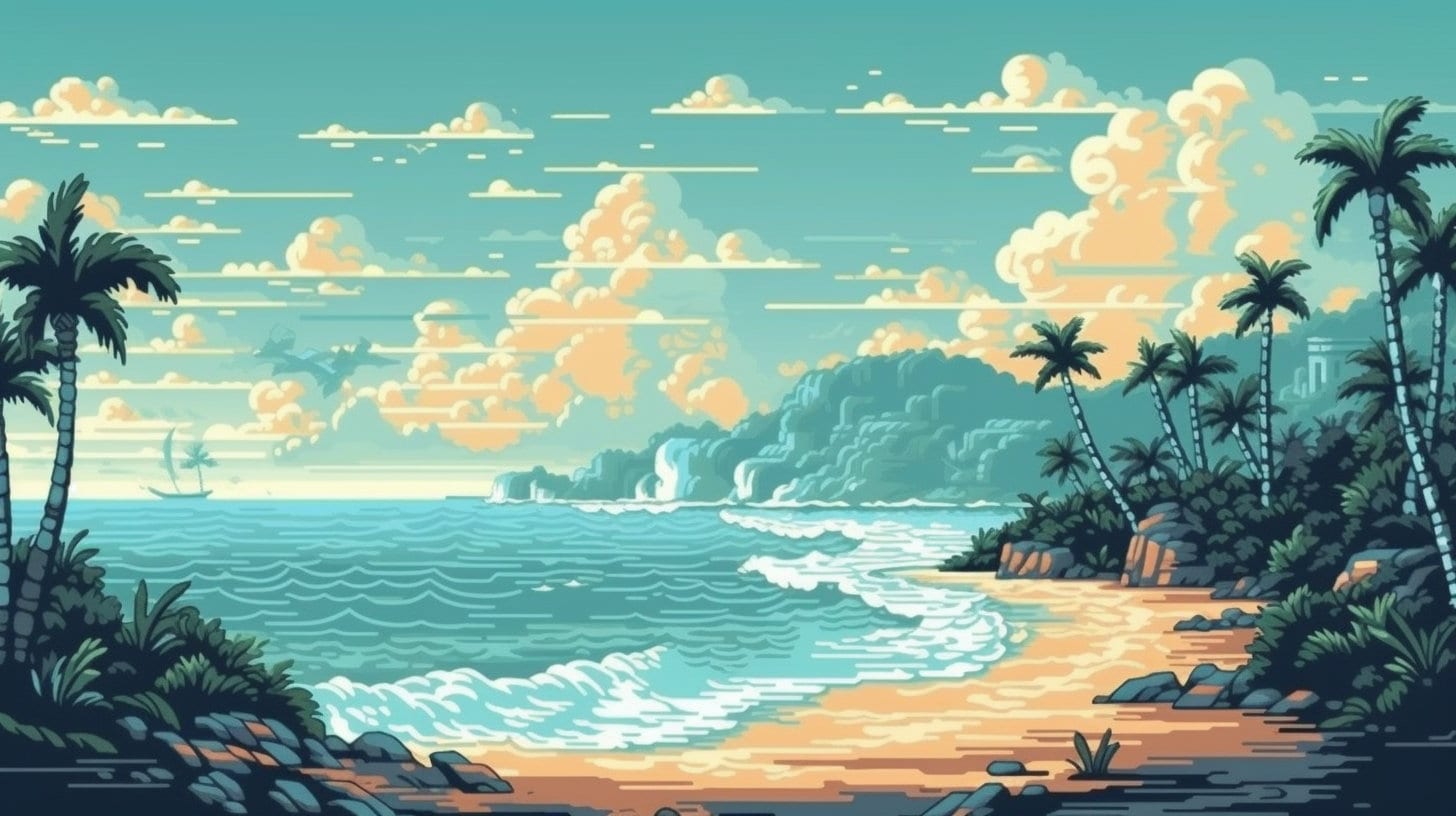 16 Pixel Art Beach Backgrounds Pixel Art Background Video Game Pixel ...