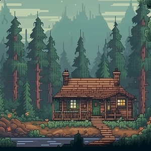 5 Forest Themed Pixel Art Backgrounds | Forest Pixel Art | Pixel Art for Video Games | Video Game Pixel Art