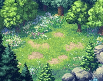 54 Forest Themed 2D RPG Pixel Art Backgrounds | Many Scenes Forest Pixel Art | Background Art | Desktop Art | Forest