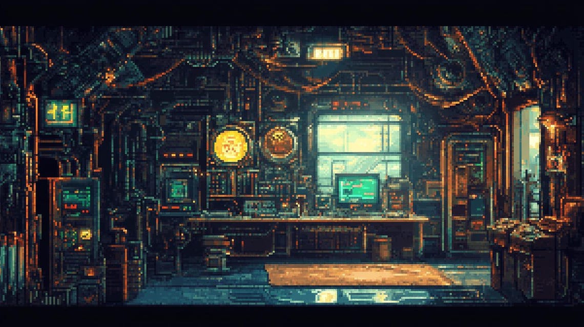 38 Steampunk Pixel Art Backgrounds: 2D RPG Scenes (PNG Digital Download ...