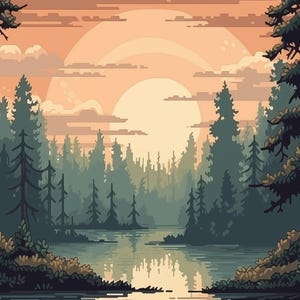 5 Fundos de Pixel Art com Tema de Floresta | Pixel Art de Floresta | Pixel Art para Videojogos | Pixel Art de Videojogos