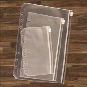 Transparent Sleeve Bag transparent Zip for DIN A5, Filofax Personal & Pocket