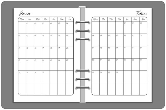 Kalendereinlagen 2020 für Filofax DIN A5 1 Monat 1 Seite beidseitig bedruckt Kalendereinlagen 2020 für Filofax DIN A5 1 Monat 1 Seite beidseitig bedruckt