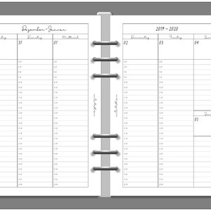 Calendar inserts - 1 week on 2 pages (1W2S) from the desired date printed in DIN A5, Personal Wide, Personal, DIN A6, Pocket, Mini