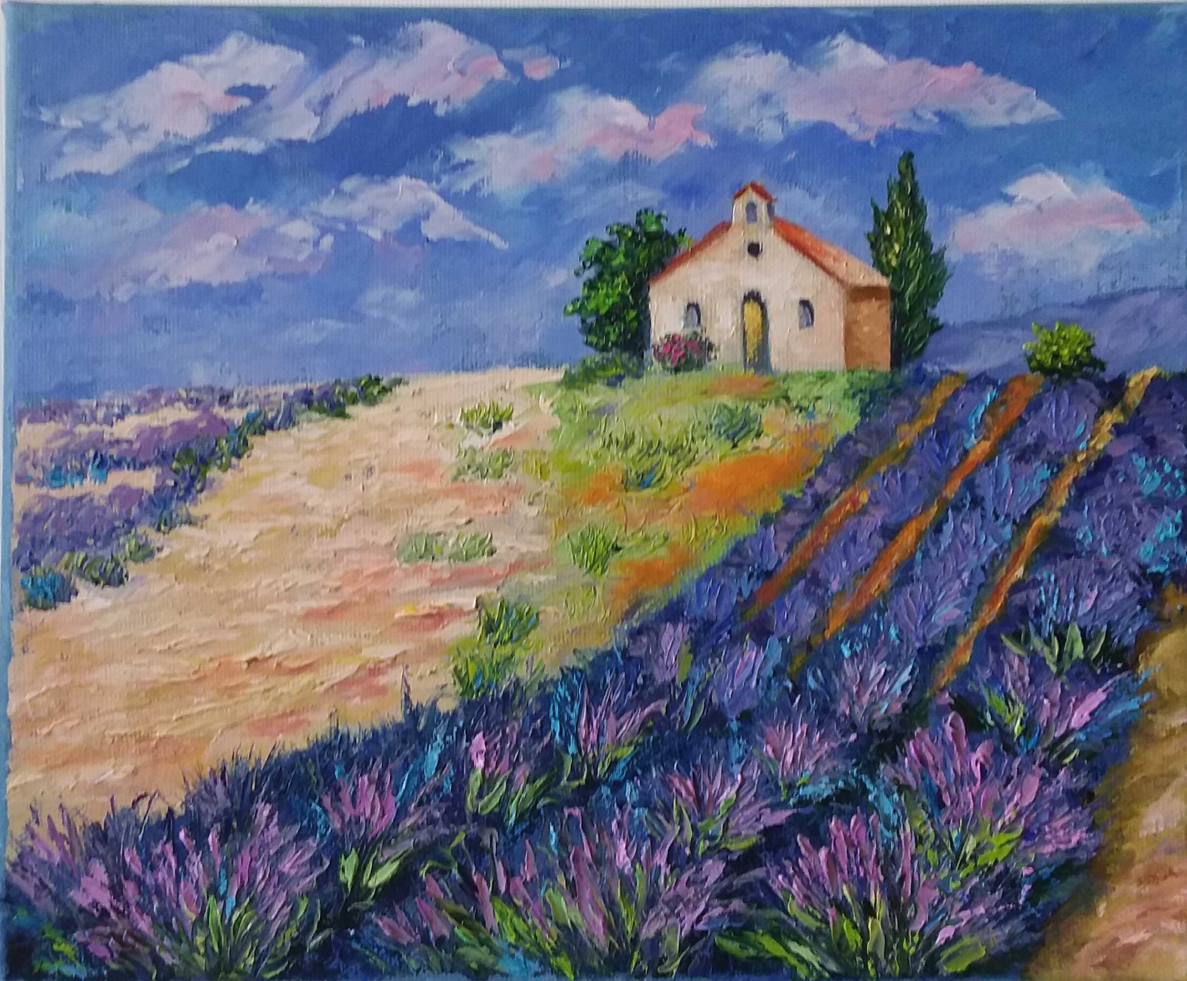 Provence Painting Original Art Lavender Fields France Etsy