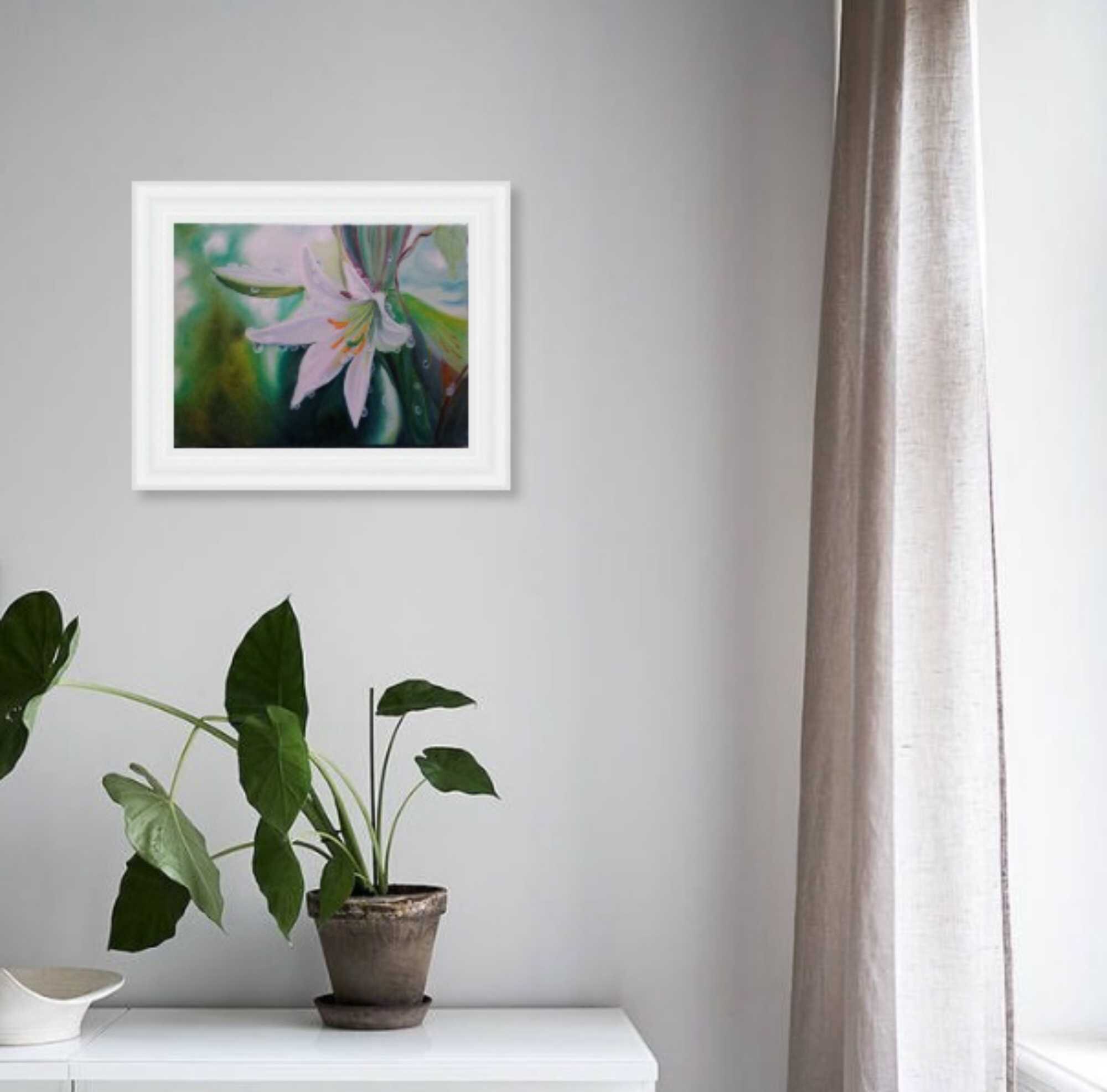 Lily Painting Original Canvas Floral Original Art Flower Wall Etsy