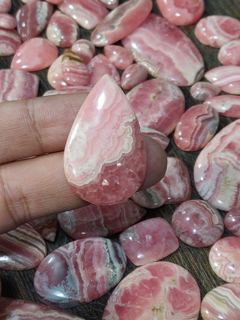 Beautiful Natural Rhodochrosite Cabochon Loose Rhodochrosite Cab Wholesale Mix Lot AAA Quality Natural Argentina Rhodochrosite Cabochon