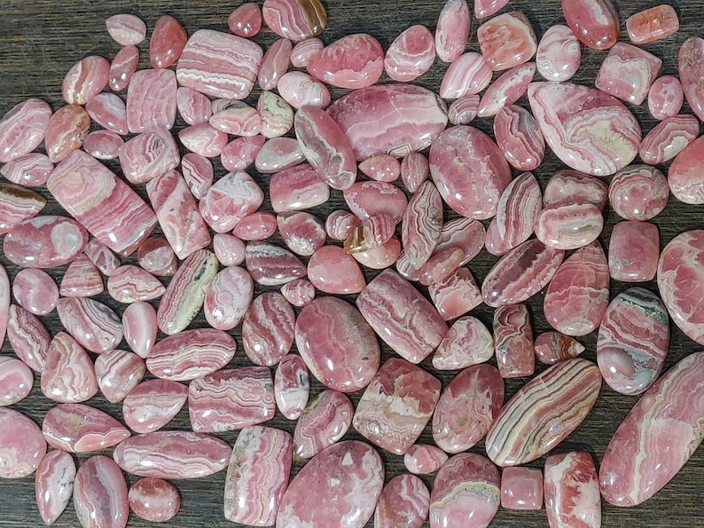 Beautiful Natural Rhodochrosite Cabochon Loose Rhodochrosite Cab Wholesale Mix Lot AAA Quality Natural Argentina Rhodochrosite Cabochon