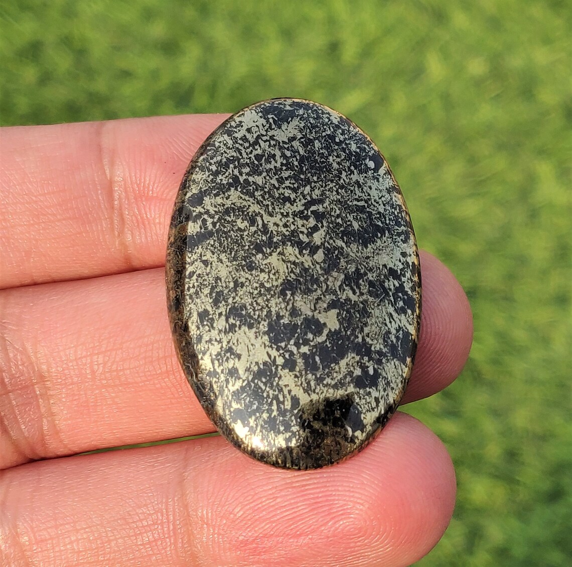 Natural Apache Gold Pyrite Gemstone 26x40mm Oval Shape Etsy