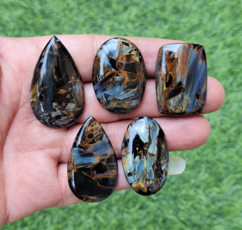 5 Pieces Natural Pietersite Cabochon Lot Multi Shade Pietersite Gemstone Lot Excellent Quality Pietersite Gemstone For Jewelry Making