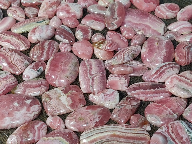 Beautiful Natural Rhodochrosite Cabochon Loose Rhodochrosite Cab Wholesale Mix Lot AAA Quality Natural Argentina Rhodochrosite Cabochon