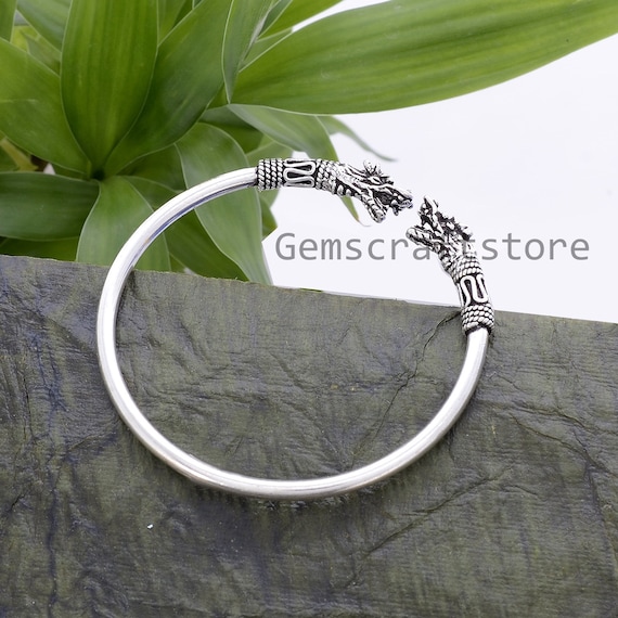 Stunning Dragon Bangle - 925 Sterling Silver Indian Ethnic