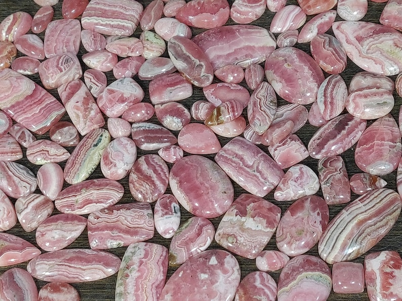 Beautiful Natural Rhodochrosite Cabochon Loose Rhodochrosite Cab Wholesale Mix Lot AAA Quality Natural Argentina Rhodochrosite Cabochon