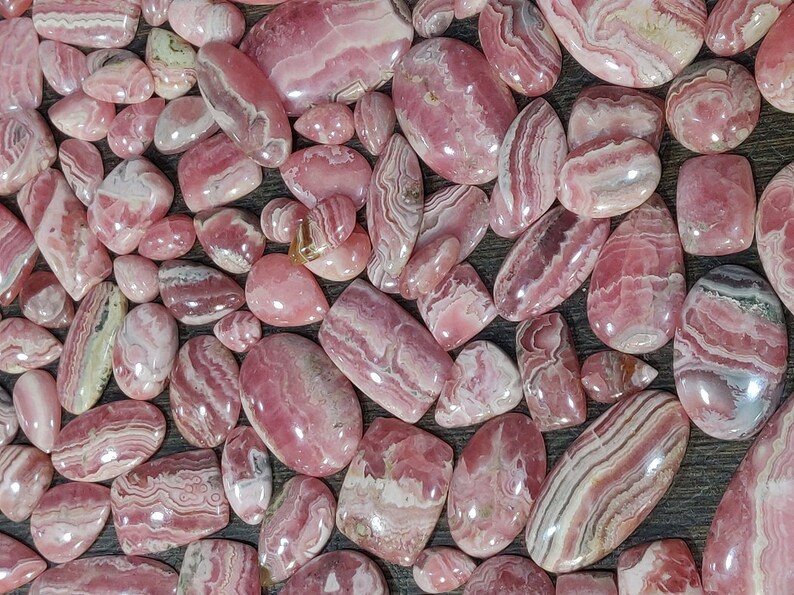 Beautiful Natural Rhodochrosite Cabochon Loose Rhodochrosite Cab Wholesale Mix Lot AAA Quality Natural Argentina Rhodochrosite Cabochon