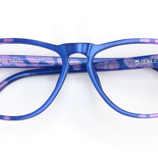 Eyeglass frame hand painted, dark blue, lilac