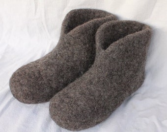 Men&#39;s felt slippers felt shoes Lana, slippers cabin shoes Valenkis men size 36-48 dark grey