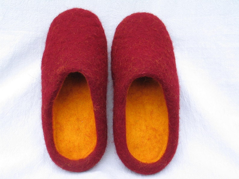 Ladies felt slippers size 36-42 women's desired colors slippers slippers wool rubber sole felt sole image 8