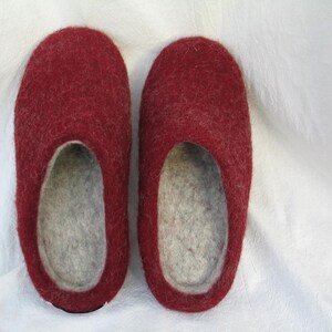 Ladies felt slippers size 36-42 women's desired colors slippers slippers wool rubber sole felt sole image 3
