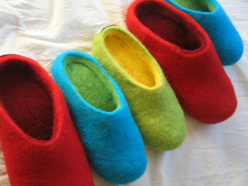 Ladies felt slippers size 36-42 women's desired colors slippers slippers wool rubber sole felt sole image 6