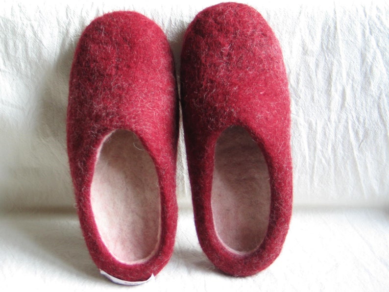 Ladies felt slippers size 36-42 women's desired colors slippers slippers wool rubber sole felt sole image 4