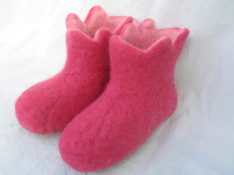 Felt slippers felt boots children size. 23-35 Knights and damsels slippers boys girls cozy warm felt shoes image 1