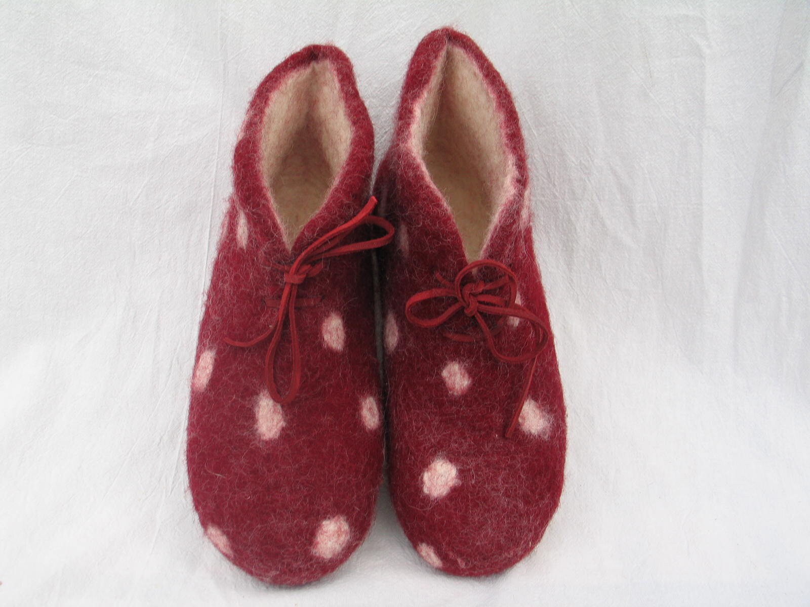Felt slippers felt boots felt shoes fly agaric red white mom child slippers women children